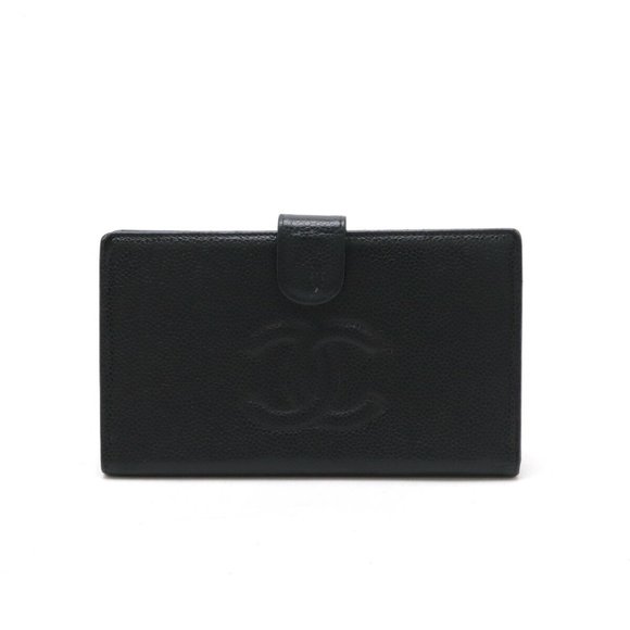 CHANEL Black Caviar Leather Coco Mark Wallet - Picture 1 of 9